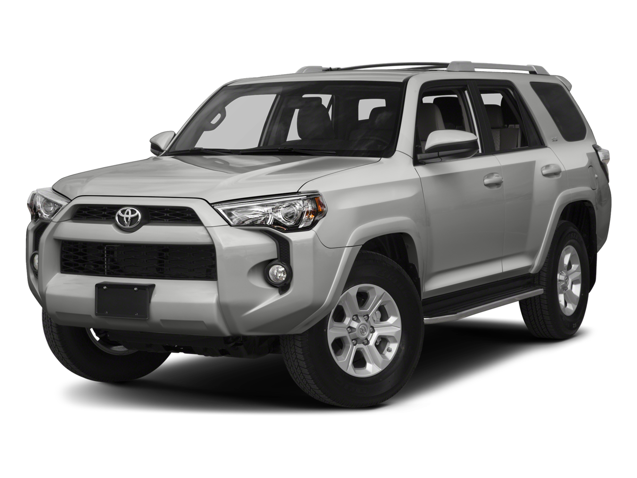 2017 Toyota 4Runner SR5 in Classic Silver Met — front three-quarter view