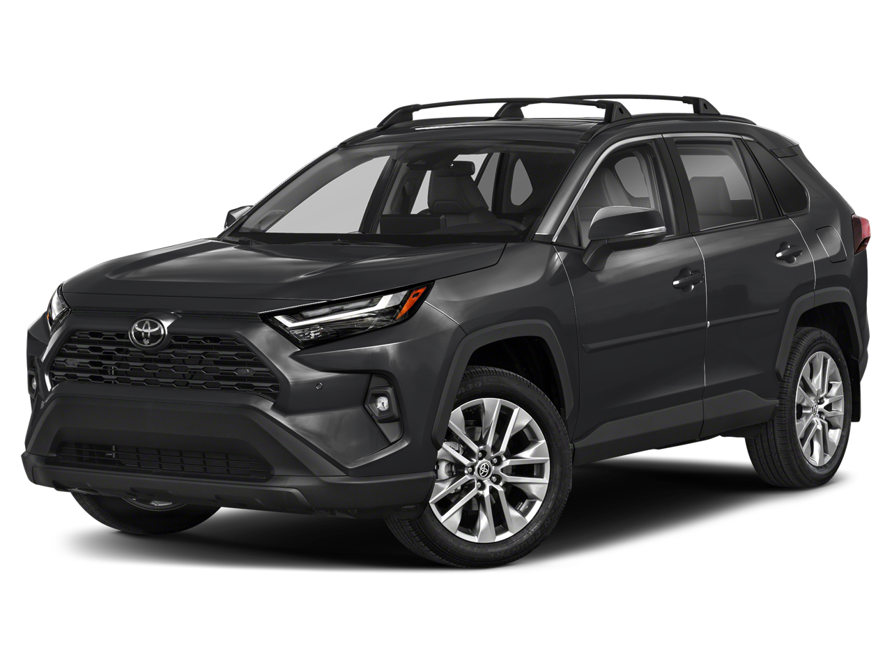 2025 Toyota RAV4 XLE in Midnight Black Metallic — front three-quarter view