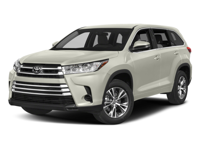 2017 Toyota Highlander LE Plus in Blizzard Pearl — front three-quarter view