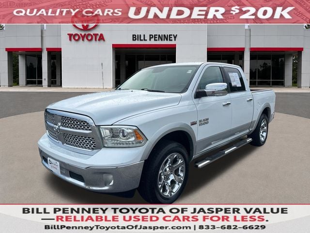 2015 RAM 1500 Laramie in Bright White Clearcoat — front three-quarter view