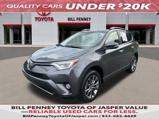 2018 Toyota RAV4 Limited in Magnetic Gray Met. — front three-quarter view